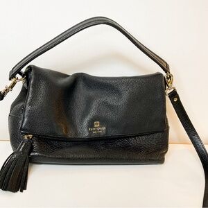 KATE SPADE Black Slouchy Leather Crossbody Bag
